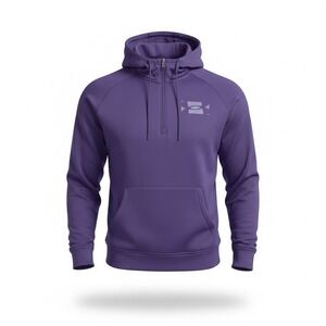 Under Armour 1/4 Zip Hoodie Sweatshirt Mens Medium Indigo Blue Fleece Lined